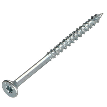 1 x Vis bois TEKOR Tête fraisée Cranté 4.5X70 Filetée sur 42 TORX T20 Acier zingué Pointe antifendage type 17