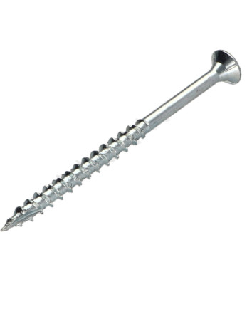 Vis bois TEKOR Tête fraisée Cranté 4.5X70 Filetée sur 42 TORX T20 Acier zingué Pointe antifendage type 17