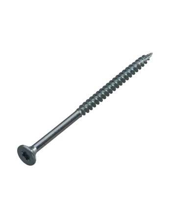 Vis bois TEKOR Tête fraisée Cranté 4.5X70 Filetée sur 42 TORX T20 Acier zingué Pointe antifendage type 17