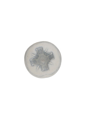 VBA Vis bois agglo Tête ronde TR Pozi N°2 3.5X15 Acier zingué Laqué blanc RAL9010 blanc pur