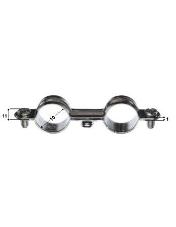 Collier de serrage métallique double M7X150 Diamètre 10 Acier zingué