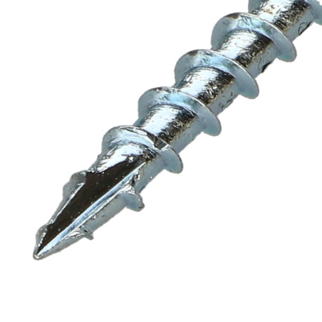 1 x Vis charpente TEKOR Tête fraisée Cranté TORX T40 8X100 Filetée sur 60 Pointe antifendage type 17 Acier zingué