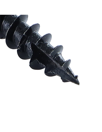 Vis bois TEKOR Vis Penture 6X25 Filetée sur 25 TORX T30 Acier zingué noir Pointe antifendage type 17