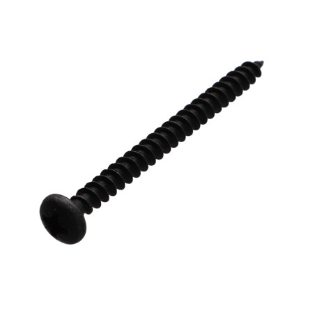 1 x VBA Vis bois agglo Tête ronde TR Pozi N°2 5X60 Acier zingué nickel noir renforcE - Haute tenue à la corrosion