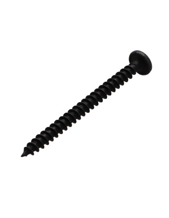 VBA Vis bois agglo Tête ronde TR Pozi N°2 5X60 Acier zingué nickel noir renforcE - Haute tenue à la corrosion