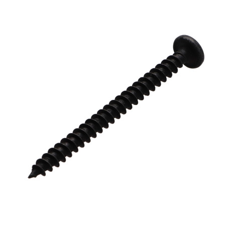 1 x VBA Vis bois agglo Tête ronde TR Pozi N°2 5X60 Acier zingué nickel noir renforcE - Haute tenue à la corrosion