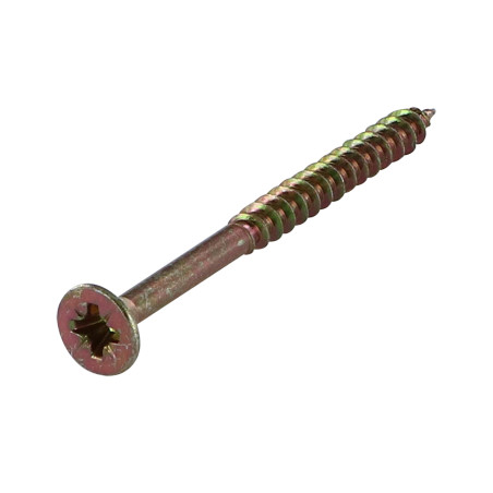 1 x VBA Vis bois agglo Tête fraisée Pozi 4X40 Filetée sur 24 Cranté Bichromaté