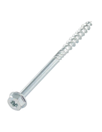 Vis charpente TEKOR Tête hexagonale TH Pointe antifendage type 17 8X140 Filetée sur 80 TORX T40 zingué cr3 96 hbs