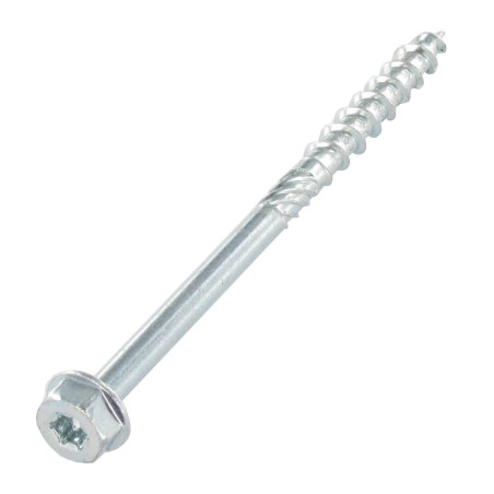 1 x Vis charpente TEKOR Tête hexagonale TH Pointe antifendage type 17 8X140 Filetée sur 80 TORX T40 zingué cr3 96 hbs
