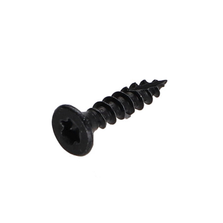 1 x Vis bois TEKOR Tête fraisée Cranté 4X20 TORX T20 Acier zingué noir Filetage total Pointe antifendage type 17