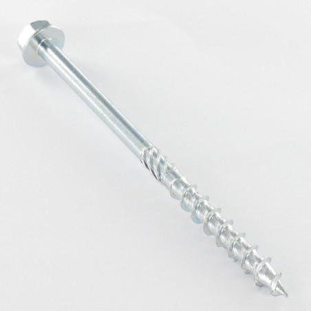 1 x Vis charpente TEKOR Tête hexagonale TH Pointe antifendage type 17 8X140 Filetée sur 80 TORX T40 zingué cr3 96 hbs