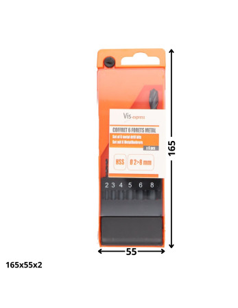 Assortiment de 6 FORETS METAL HSS