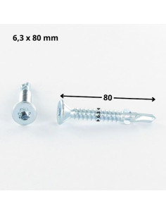 Vis autoperceuse Tête fraisée TORX T30 6.3X80 Crantée et... 2