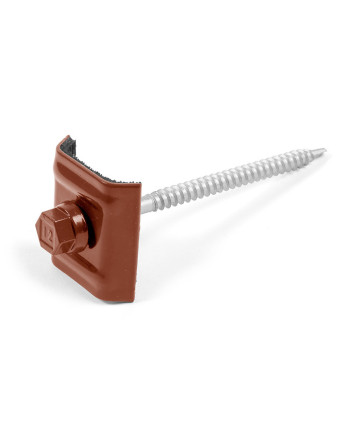 Vis autoperceuse avec cavalier monté pour toiture Type E1 RAL8012 brun rouge 6.3X100
