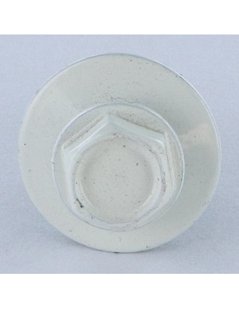 Vis autoperceuse Tête hexagonale TH 5.5X25 Rondelle d'étanchéite EPDM Acier zingué RAL9010 blanc pur