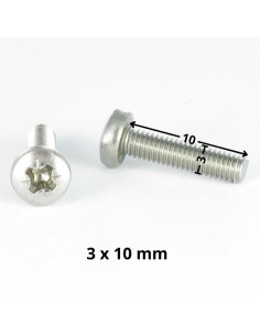 Vis métaux tête cylindrique bombée large Pozi N°1 M3X10... 2