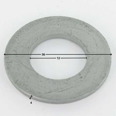 1 x Rondelle Plate M12X36X4 Forte tenue à la corrosion Acier galvanisé à chaud