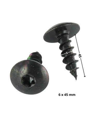 Vis Penture 6X45 Filetage partiel TORX T30 Acier zingué noir