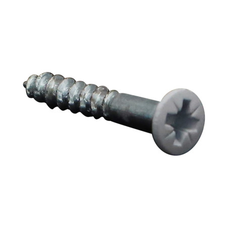 1 x Vis bois Tête fraisée bombée TFB Pozi N°2 4X25 Acier zingué RAL9016 blanc signalisation
