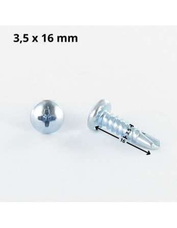 Vis autoperceuse Tête cylindrique bombée TCB Phillips 3.5X16 Filet tôle Acier zingué