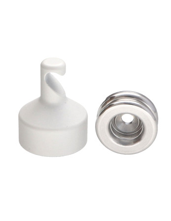 Crochet décoratif Aluminium Blanc avec fixation multi-matériaux L'ATTACHANTE