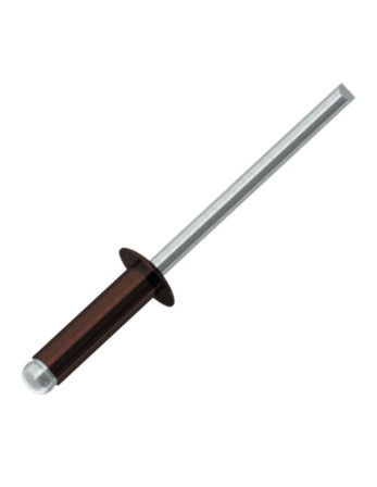 Rivet aveugle Aluminium Tige acier 4.8X12 Epaisseur de serrage 5 à 7 Tête Ronde Standard RAL8017 brun chocolat