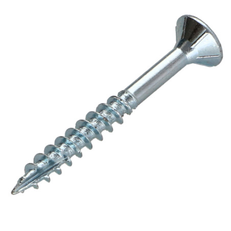 1 x Vis bois TEKOR Tête fraisée Cranté 3.5X35 Filetée sur 21 TORX T15 Acier zingué Pointe antifendage type 17