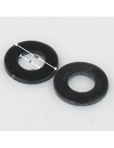 Rondelle Plate 7X14X1 Acier zingué noir 2