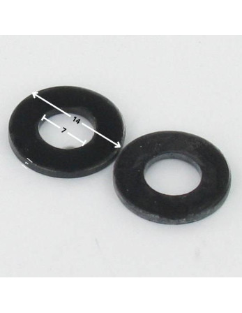 Rondelle Plate 7X14X1 Acier zingué noir