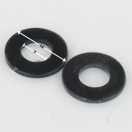 1 x Rondelle Plate 7X14X1 Acier zingué noir