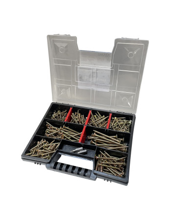 Assortiment de 280 VBA Vis bois agglo Tête fraisée TORX Pointe antifendage type 17 Bichromaté
