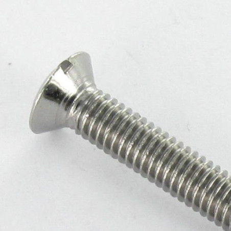 1 x Vis métaux Laiton chrome Tête fraisée bombée TFB Fendue M4X12