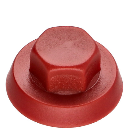 1 x Capuchon Tête hexagonale TH Polyéthylène RAL3009 rouge oxyde pour vis autoperceuse ou tole de diam 4.8-5.5