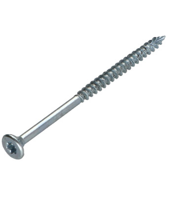 Vis bois TEKOR Tête fraisée Cranté 4.5X70 Filetée sur 42 TORX T25 Acier zingué Pointe antifendage type 17