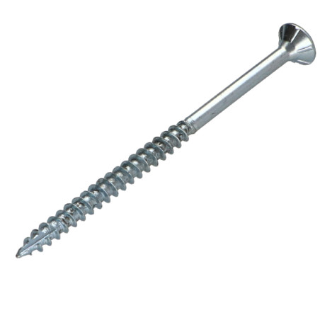 1 x Vis bois TEKOR Tête fraisée Cranté 4.5X70 Filetée sur 42 TORX T25 Acier zingué Pointe antifendage type 17