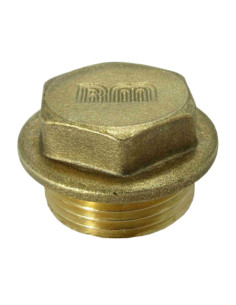 Bouchon mâle Figure 290 26x34 (1") Tête large Laiton