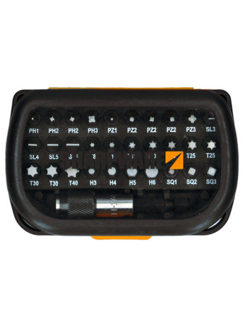 Assortiment de 30 Embout Phillips Pozi TX Fendue H + 1 Porte EM