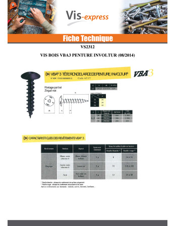 VBA3 Penture INVOLTUR 6X40 Acier zingué noir
