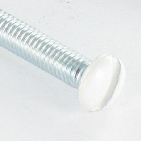 1 x Vis métaux Tête fraisée bombée TFB Fendue M4X55 Diamètre de tête: 7.5 Bossage extérieur Acier zingué RAL9016