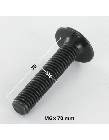 Vis Poelier M6X70 Clé de 4 HC4 Acier zingué noir
