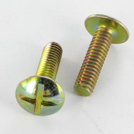 1 x Vis Poelier Fendue En Croix M6X75 Bichromaté