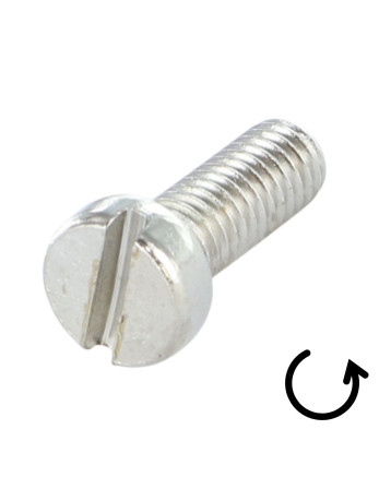 Vis métaux Tête cylindrique bombée TCB Fendue M10X70 P.GAUCHE Acier nickelé