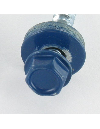 Vis autoperceuse Tête hexagonale TH 4.8X35 Rondelle d'étanchéite EPDM Acier zingué RAL5001 bleu vert