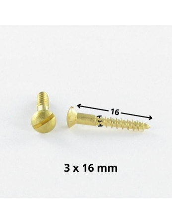 Vis bois Laiton Tête fraisée bombée TFB Fendue 3X16 microvis