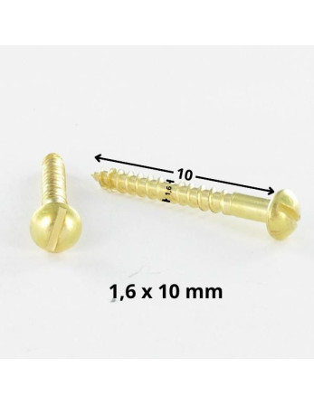 Vis bois Laiton Tête ronde TR Fendue 1.6X10 microvis