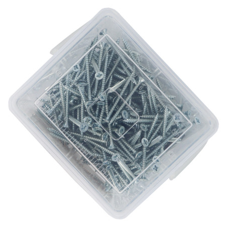 1 x Seau de 455 Vis bois agglo 4X40 Tête fraisée Pozi N°2 Acier zingué