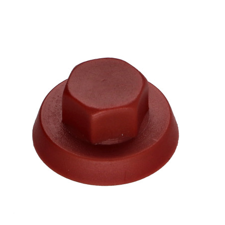 1 x Capuchon Tête hexagonale TH Polyéthylène RAL3011 rouge brun pour vis autoperceuse ou tole de diam 6.3