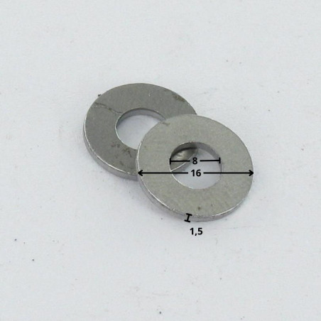 1 x Rondelle Plate M8X16X1.5 Z Acier brut