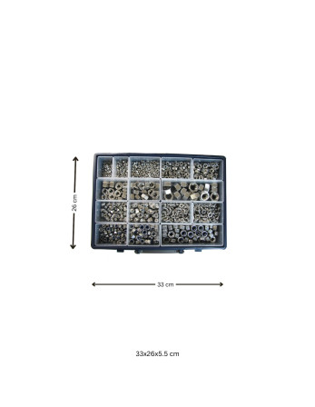 Assortiment de 1140 Ecrou Hexagonal HU /FREIN/BORGNE/OREILLE Inox A2