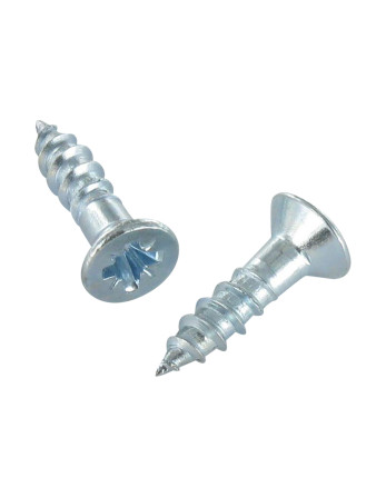 Vis bois Tête fraisée Pozi N°2 4X25 Acier laitonne